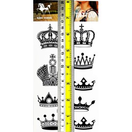 PARITA Tattoos Temporary Beautiful Imperial King Queen Crown Tattoo Fake Stickers Cartoon Tattoo Art Fashion Fantasy Fun Party Waterproof Removable for Kids Teens Adults (1 Sheet.) (11)