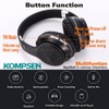 KOMPSEN Adult Noise Cancelling Headphones Wireless Bluetooth Headphones Foldable Over