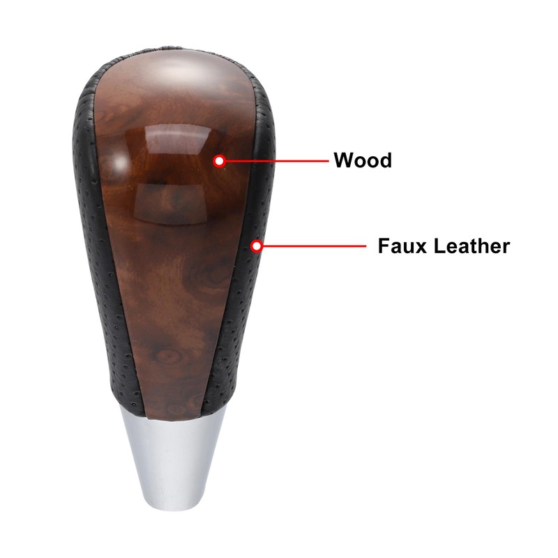 X AUTOHAUX Car Vehicle Automatic Gear Knob Replacement Wood Pattern