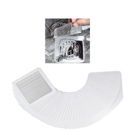 Disposable Shower Drain Hair Catcher, 3.94in/10cm Square, Glass Fiber Material, Self-Adhesive, Pack of 50,Mlfklmkl