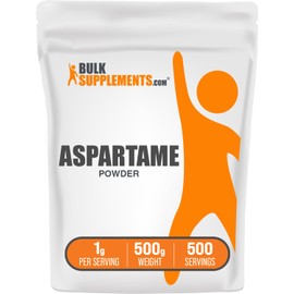 BulkSupplements.com Aspartame Powder - Aspartame Sweetener, Sugar Substitute for Baking, Sugar Alternative - Pure & Gluten Free, 1g per Serving, 500g (1.1 lbs) (Pack of 1)