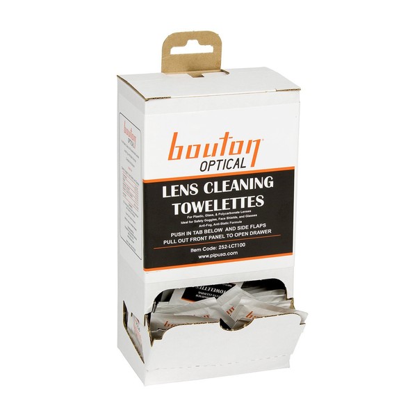 Bouton Optical (252-LCT100) Lens Cleaning Towelette Dispenser, (Pack of Three