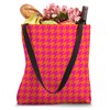 Orange and Hot Pink Houndstooth Preppy Aesthetic Classic Tote Bag