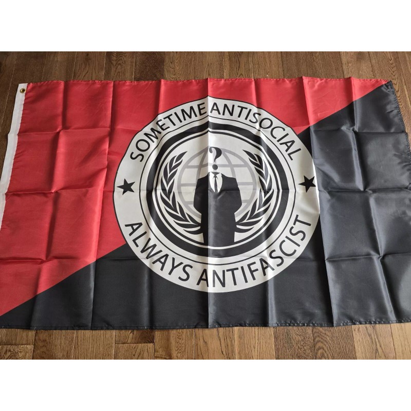 Flags Importer Sometimes Antisocial Always Antifascist 3x5Ft Large Flag Punk