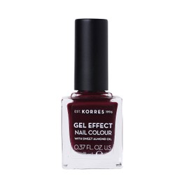 KORRES Sweet Almond Nail Colour - 57 burgundy red, veganer Nagellack mit Gel-Effekt, silikon-& parabenfrei, 11 ml