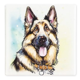 Art of Arora 2956 German Shepherd Ceramic Coaster 10 x 10cm