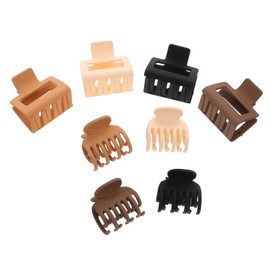 LIFKOME 8pcs Small Hair Claw Clips For Women And Girls: Non-slip Matte Shark Hair Accessories For High Ponytail Styling Solid Color Hair Types