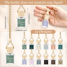 Funnymoom 48 Pack Christian Gifts for Mother Women Empty Car Air Freshener Diffuser Bottles Hanging Glass Essential Oil Bottles Easter Appreciation Gifts for Employee Teachers Nurse (Cylindrical)