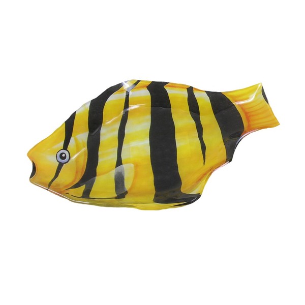 Young's Glass Fish Plate, 9.75-Inch, Yellow