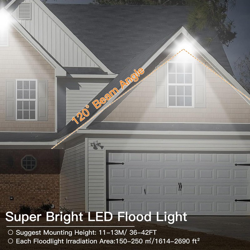 SHGPODA 2 Pack 200W LED Flood Light, 24000LM Brighter Security