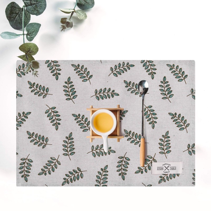 wellhouse Cotton Linen Placemat, Improves Atmosphere, Lunch Napkin Cloth, Washable