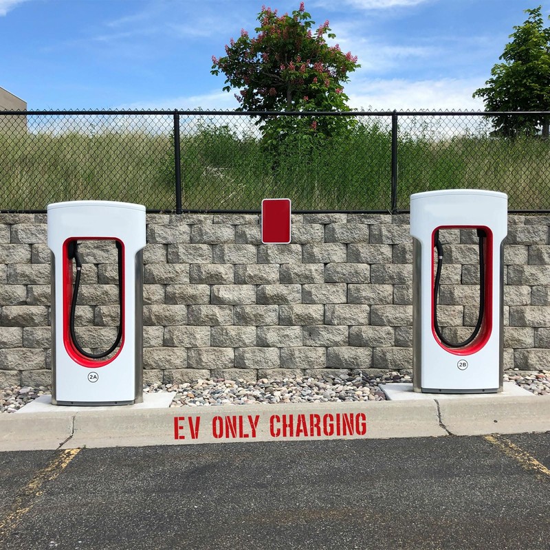 6pcs EV CHARGING ONLY Pavement Stencil, 4 inches Electric Vehicle