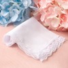 HOULIFE Ladies 100% Cotton Handkerchiefs Soft Pure White Lace Wedding