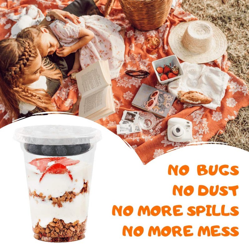 12 oz Clear Plastic Parfait Cups with Insert 3.25oz &