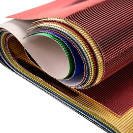 10 hojas de cartón corrugado metálico de 8 quilates, multicolor para proyectos de arte artesanal, carteles de bricolaje, papel acanalado acanalado de 9.8 x 13.8 pulgadas, color rojo oscuro, 9.8 x 13.8