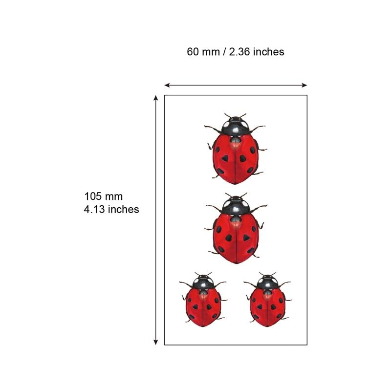 SanerLian Ladybug Temporary Tattoo Stickers Waterproof Insects Bee Cartoon Hand