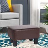 Joveco Small Footstool Ottoman Footrest Modern Rectangular Padded Seat for