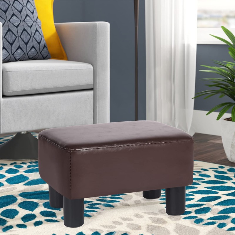 Joveco Small Footstool Ottoman Footrest Modern Rectangular Padded Seat for