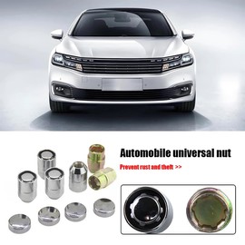 JNNJ 4 Pcs Chrome Closed End M12x1.5 Lug Nuts, Lug Nut Rustproof Wheel Nut, Excellence Set of Alloy Wheel Nuts, Closed End Bulge Acorn Lug Nuts, Replacement Wheel Nut Fororiginal Aluminum Rims