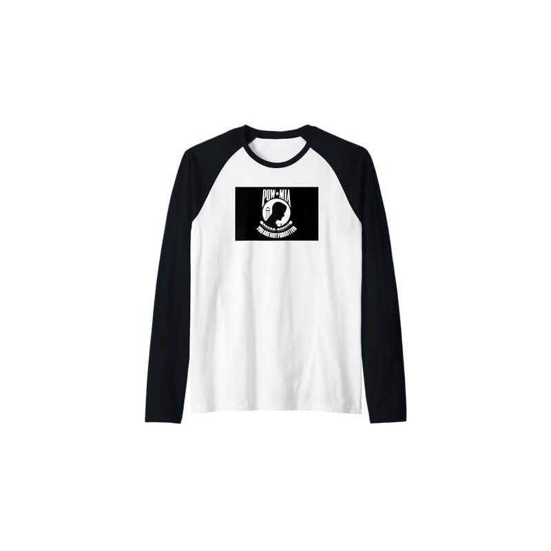POW MIA Flag Raglan Baseball Tee
