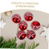 Ciieeo 6pcs Xmas Hanging Balls with Snowflake Pattern Compact Christmas