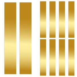 Glarks 10pcs L x W x T 5.9 x 0.98 x 0.008’’ Rectangular Brass Shim Stock Assortment, Brasses Strips Metal Shims Brass Sheet, Shim Stock Sheet for Trim Gap Filler/DIY/Industrial Use