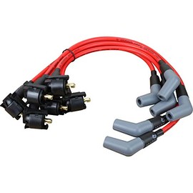 Dragon Fire Performance Street Series Direct Fit 8mm Low Ohm Spark Plug Wire Set Compatible Replacement For 1997-2000 Ford Aerostar Explorer and Ranger 4.0L V6 Replaces F7PZ-12259-DA Oem Fit PWJ263