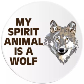 Kiwi Gifts My Spirit Animal Is A Wolf - 25 Pack Circle Stickers 3 Inch