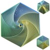 Echehi Gradient Fractal Fidget Hexagons for Kids Adults, 3D Spiral