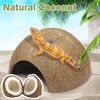 Hamiledyi 7 Pcs Reptile Hideouts Natural Coconut Shells Hut Leopard