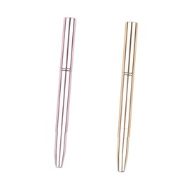 Healeved 2pcs Retractable Dual-ended Lip Brush with Cover Lip Applicator Women and Girls Rose Gold and Bright Pink