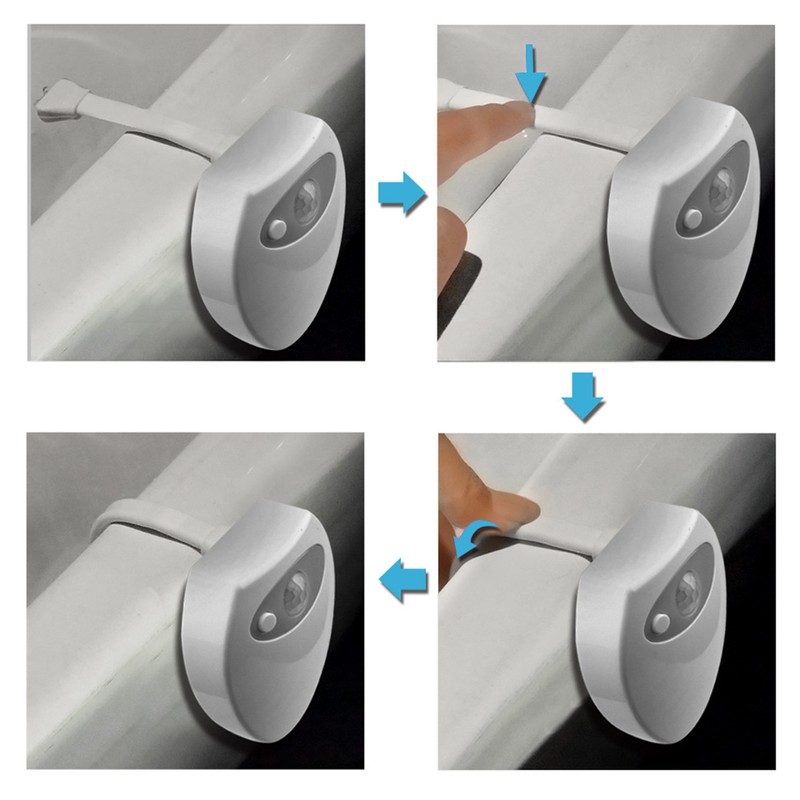 16 Color Bathroom Toilet Night Light UV Light USB Charging