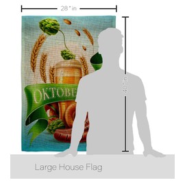 Ornament Collection It Oktoberfest Burlap House Flag Pack Beverages Beer Happy Hour Game Pong Party Ale Lager Craft Vintage Applique Decoration Banner Small Garden Yard Gift Double-Sided, Made in USA