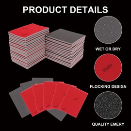 Ruaizel 36Pcs Sanding Sponge Set, 180-4000 Grit, 75 * 100 mm Square Sponge Sand Paper for Car Paint, Wet and Dry Blocks Sandpapers Sheets for Fine Polishing Grinding Deburring