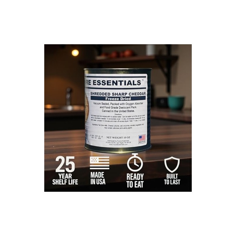 Future Essentials Freeze Dried Shredded Sharp Cheddar Cheese – Real