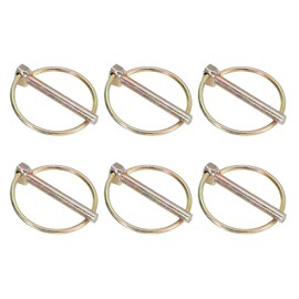 PATIKIL M5 x 40 mm Tractor Lynch Pin with Ring, 6 Pieces Heavy Duty Assortment Kit Lock Pin Clips for Tractors Trailers Agricultural Trucks Mowers, Rose Gold