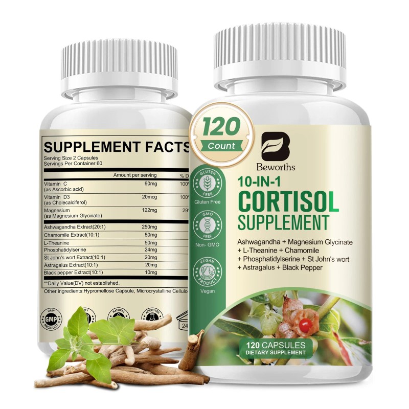 Beworths Cortisol Supplements for Women Men, High Cortisol Reducer Health,