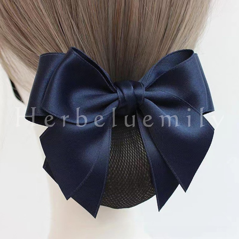 Herbeluemily Chignon Net, Ribbon, Hair Net, Bun Cover, Fine Mesh