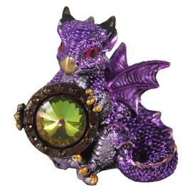 Nemesis Now Dragon's Reward Set of 4 5.5cm Figurines, Resin, Multi-Coloured, One Size