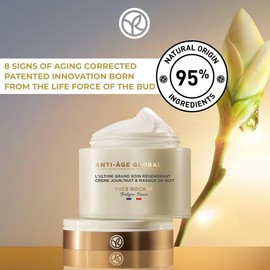YVES ROCHER - Anti Age Global Crema Facial 3 En 1 Antiarrugas, Todo tipo de Piel, Con Ácido Hialurónico - Fórmula Vegana, 75 ml