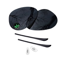 Raydi Polycarbonate Replacement Lenses & Rubber Kits for RayBan Aviator RB3025 58mm Sunglasses - Solid Black - Polarized