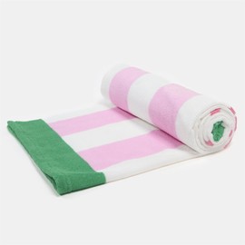 Dreamscene Beach Towel Striped Hello Summer, Soft Quick-Dry Lightweight Microfibre Large Beach Towel For Adult & Kids Swimming Towel For Holiday Essentials, Blush-71x152cm