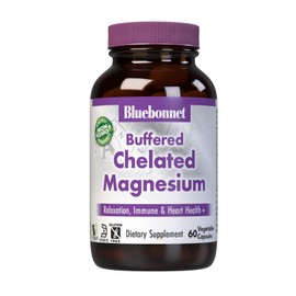Bluebonnet Nutrition Albion Buffered Chelated Magnesium 200 mg, Magnesium Oxide, Stress Relief, Vegan, Non GMO, Gluten Free, Soy Free, Milk Free, Kosher, 60 Vegetable Capsules, 1 Month Supply