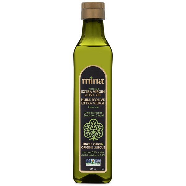 Mina Extra Virgin Olive Oil, Single Origin, Cold Extracted, Moroccan Olive Oil High in Polyphenols, 500ML – 16,9 Fl Oz