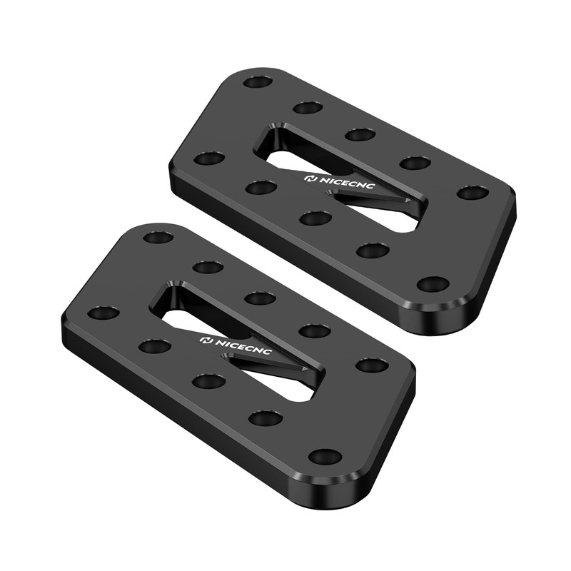 NICECNC Black Passenger Foot Peg Relocation Brackets Aluminum Compatible with