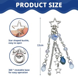 Calkkrer Cute Key Ring Star, Cute Y2K Keyring Aesthetic, Jellyfish Bags Pendant, Jellyfish Backpack Pendant, Y2K Accessories Key Ring, multicoloured