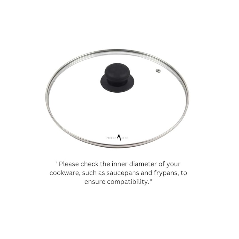 Penguin Home 16cm Toughened Glass Lid with Bakelite Knob -