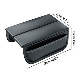 Vehicle Arm Rest Cushion Pad, Height Increase Car Armrest Box Waterproof Leather Car Center Armrest Cover for Most Vehicle