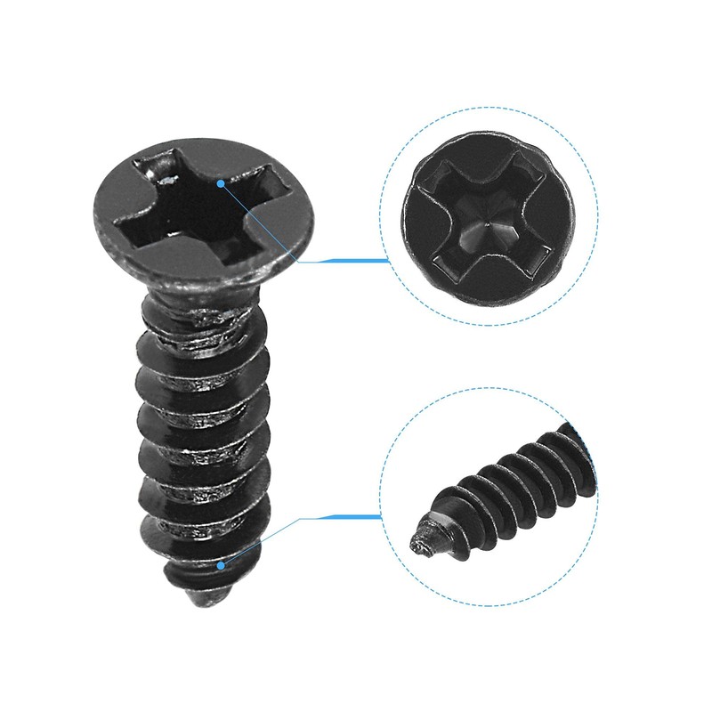 sourcing map M3 x 12mm Wood Screws Phillips Flat Head