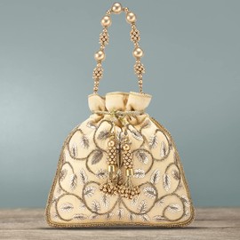 Aheli Indian Potli Bags Gift for Women Evening Bag Clutch Ethnic Bride Purse with Drawstring